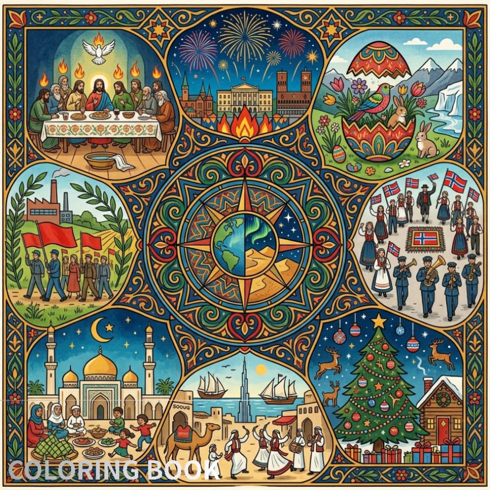 Norway Cultural Coloring Book: A cultural coloring book featuring traditional festivals and celebrations of Norway: Norway Festivals Coloring Book for ... Holidays, Nordic Traditions, Christmas