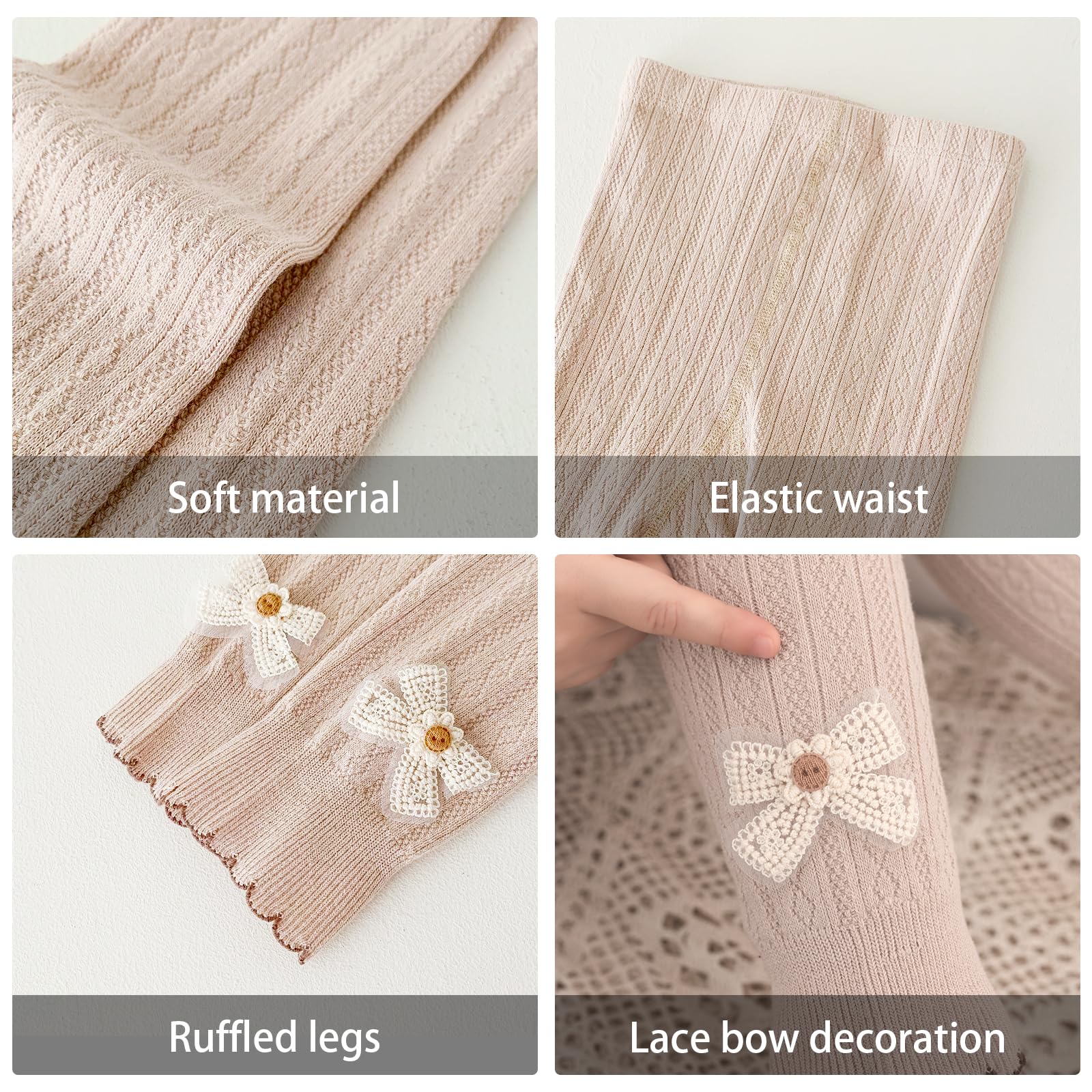 Silkglory Leggings per Ragazze 2 Pezzi, Pantaloni Sportivi Morbidi da Balletto per Interni ed Esterni, Nero/Bianco/Grigio/Albicocca, 2-9 Anni