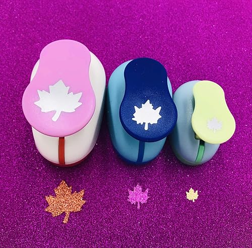 Crafts - Juego de punzones de papel de 0.315 in, 0.591 in, 0.984 in, 3 piezas (hoja de arce)