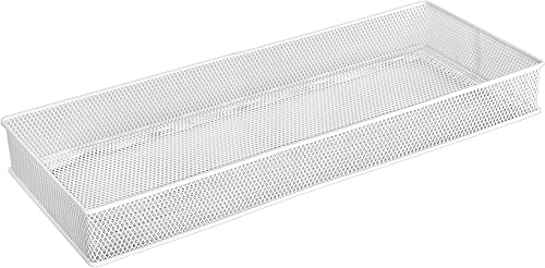Miniatura 10 de YBM HOME Organizador de cajones de malla blanca para cajones y estantes, soporte para suministros escolares, cesta organizadora de escritorio de