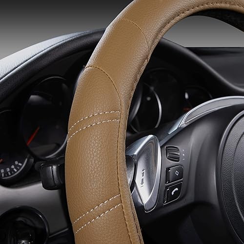 Miniatura 117 de CAR PASS Line Rider - Funda de cuero de microfibra deportiva para volante, ajuste universal para el 95% de camiones, SUV, automóviles, diseño cómodo