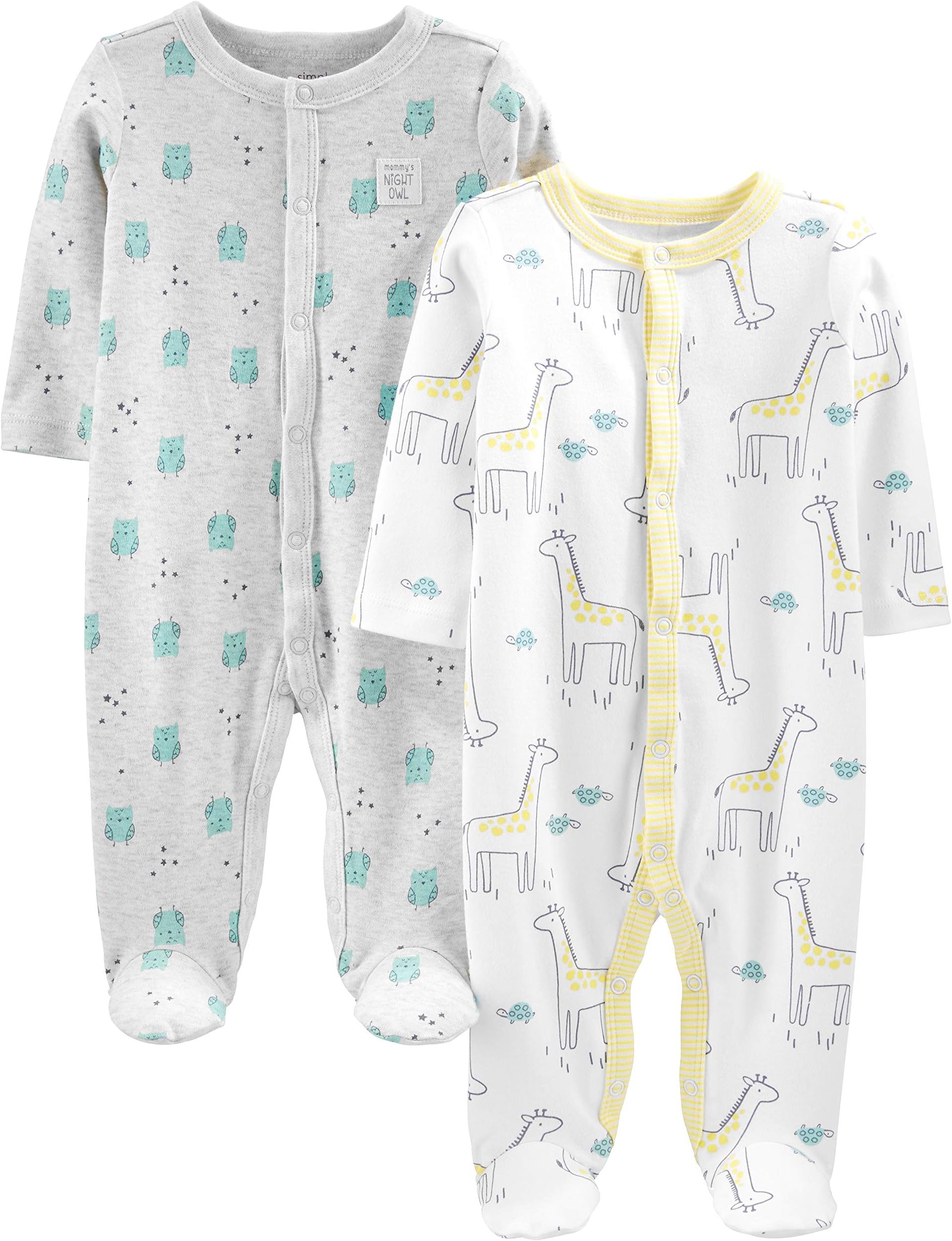 Simple Joys by Carter'sBaby Neutral 2-Pack Cotton Footed Sleep and Play
