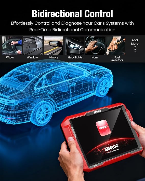 GOOLOO DS900 OBD2 Scanner Diagnostic Tool, Full System Bidirectional Scan Tool, 8 Bluetooth Car Scanner with Active Test, Check Engine Code Reader Diagnostic Scanner for All Vehicles, FCA 11 OS