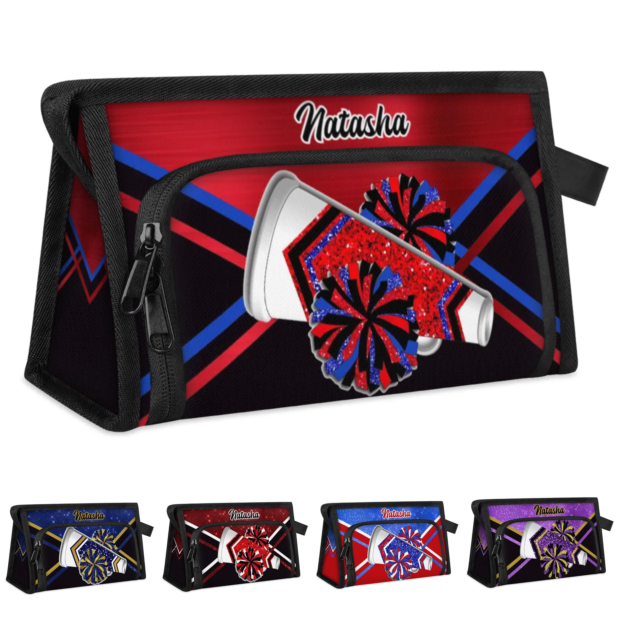 RIRIX Personalized-Cheerleader-Gifts for Girls, Custom-Makeup-Bag for Cheerleader, Travel Make up Bag Cosmetic Bag Toiletry Bag Organizer, Gifts for