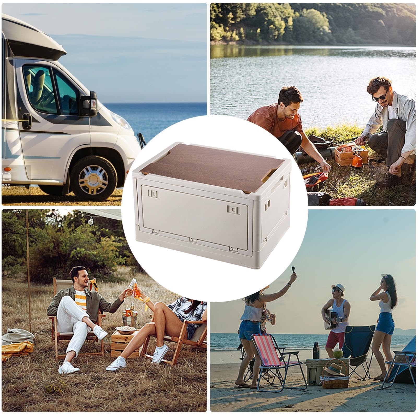 Klappbare Aufbewahrungsbox für den Außenbereich, Camping-Aufbewahrungsbox | für den Außenbereich,Outdoor Camping Faltbox | Aufbewahrungsorganisator mit Abdeckung für Angeln, Roadtrips, Wandern, Camping