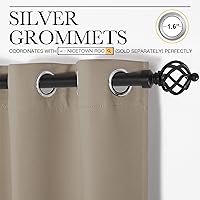 Vista 3 de NICETOWN Cortinas opacas elegantes de 63 pulgadas de largo para ventanas pequeñas, paneles de reducción de ruido y bloqueo de corrientes de aire