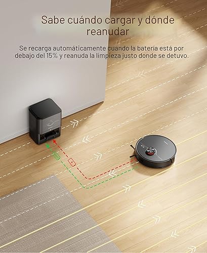Miniatura 6 de Combo de aspiradora y trapeador robot, aspiradora robótica de navegación Lidar con estación de vaciado automático de 3.5 L, robot de vacío de 5000