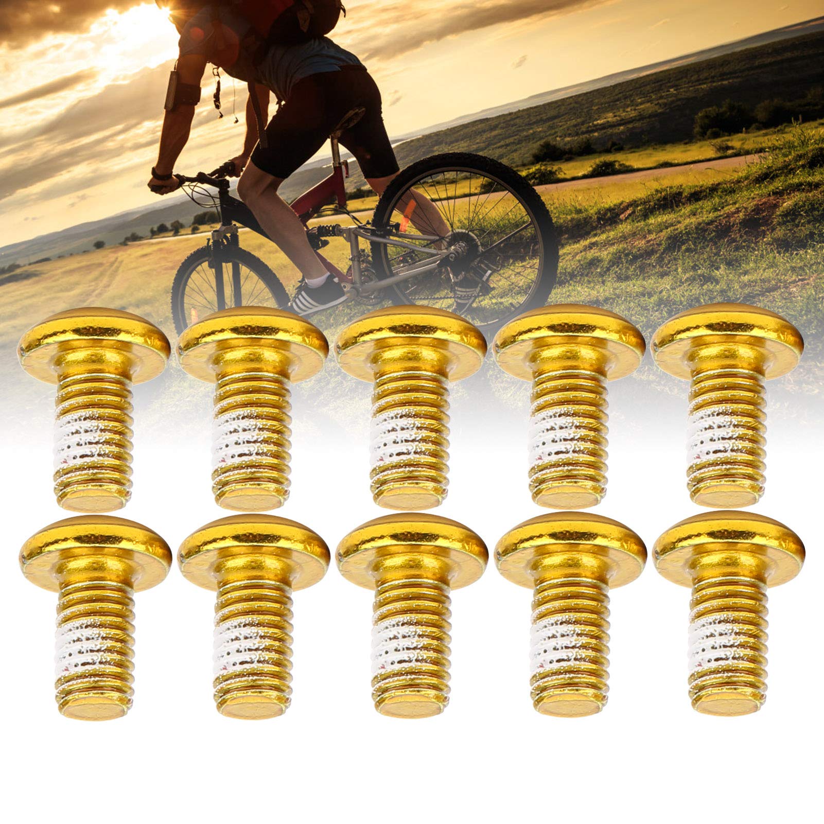 Bicycle Disc Brake Bolts,24Pcs Bicycle Disc Brake Screw M5x10mm Steel Mountain Bike Disc Brake Rotor Bolts T25 Cycle Bicycle Brake Disc Bolts Screw(Gold)