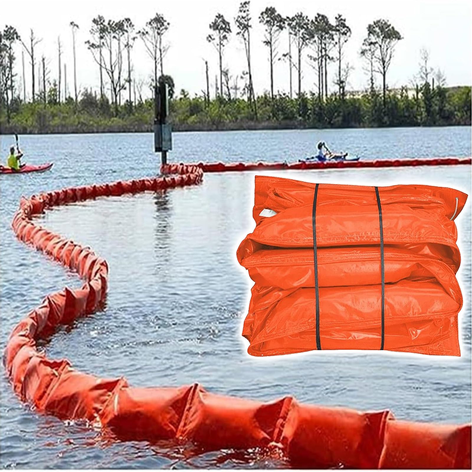 DUANHOZ Interception BarrierCustomizable Length PVC Floating Oil Booms for Lakes/Oceans, Solid PVC Oil Containment Boom for Prevent Pollution, Water Debris Barriers(L 10m/32.8ft,