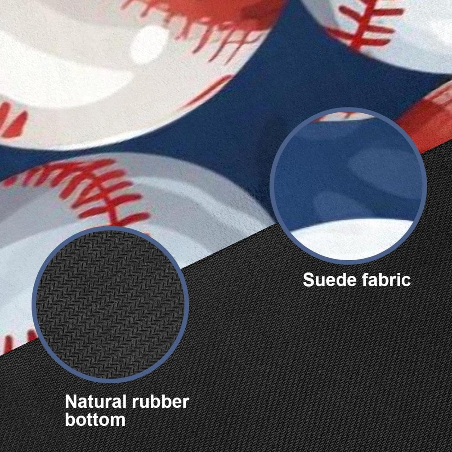 Yoga Towel, Baseball Pattern Non Slip Sweat Absorbent Hot Yoga Mat Towel for Hot Yoga, Pilates and Fitness - 72.8" x 26.8"