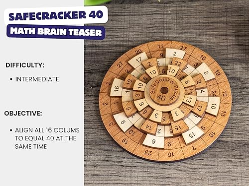 Miniatura 3 de Creative Crafthouse Safecracker 40 - Laser Engraved Math Puzzle for Teens - Handmade in the USA