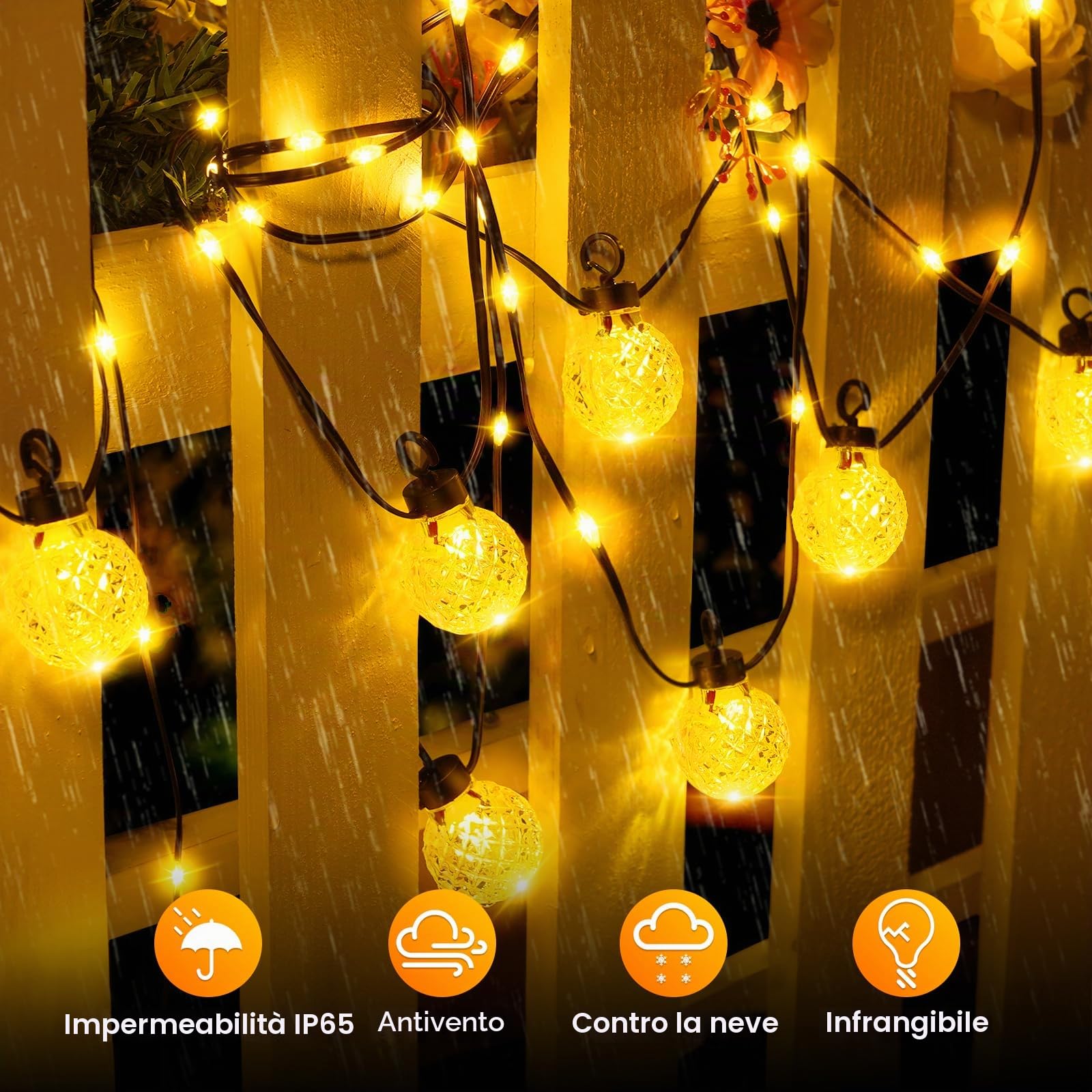 NIBSHOOM Catena Luminosa Esterno, 200 LED 32M Dimmerabile Lucine da Esterno Giardino con Telecomando, 8 Modalità, IP65 Luci Giardino per Giardino Balcone, Natale, Matrimonio, Pergola