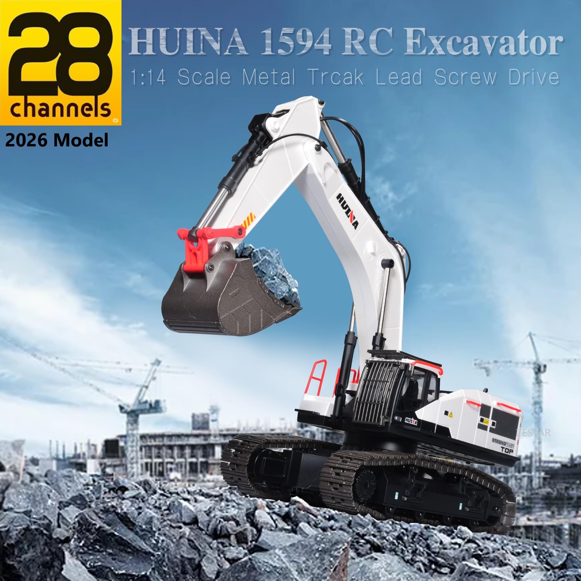 Amazon.com: HUINA 1594 Metal RC 1:14 Excavator 28 Channels