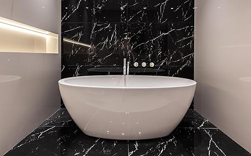 Miniatura 7 de SENTO - Juego de 3 manijas para bañera y ducha para grifos centrales de latón, 10L-11H, 10L-11C, 10L-13D, fácil instalación, metal resistente, negro