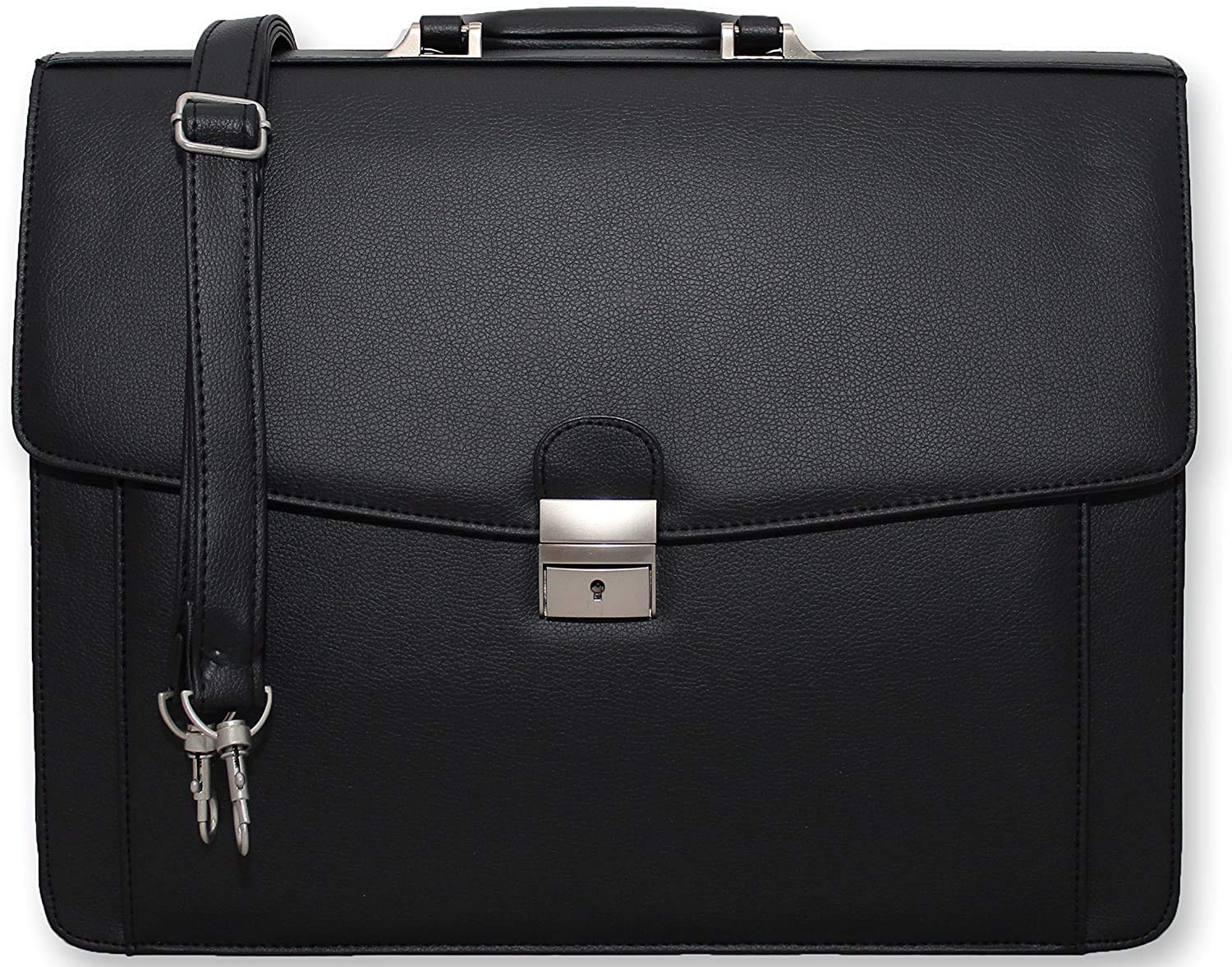 Sac Serviette en Cuir pour Hommes - Sac à Main, Messager, Ordinateur (Noir) ma33