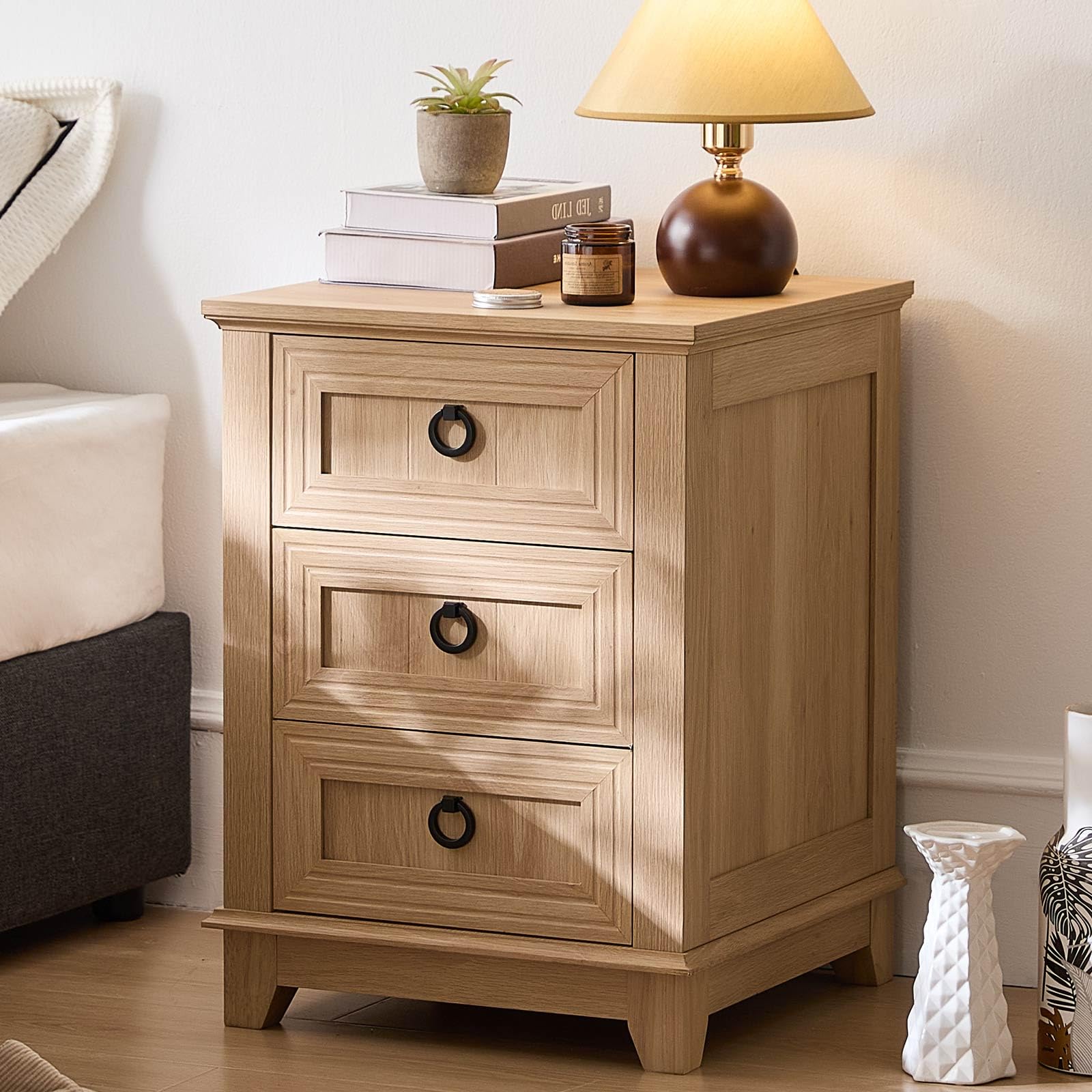 Joaxswe 3-Drawer Natural Wood
