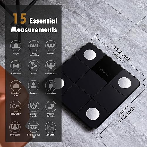 Miniatura 10 de NUTRI FIT Báscula digital de baño para peso corporal, báscula de baño para observar peso preciso con pantalla LCD grande, más precisa para uso