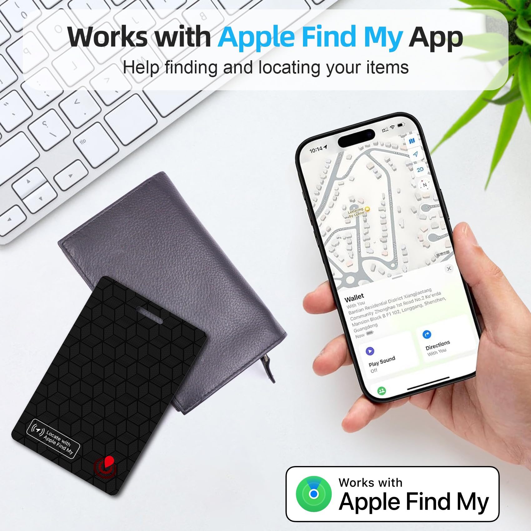 Wallet Tracker Card, Air-Tags Bluetooth Tracker for Wallets, Slim