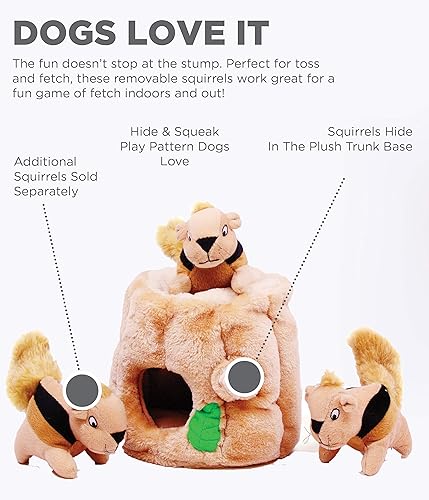Miniatura 3 de Outward Hound Hide A Squirrel - Rompecabezas de peluche para perro, grande y Benebone Wishbone duradero, juguete masticable para masticadores