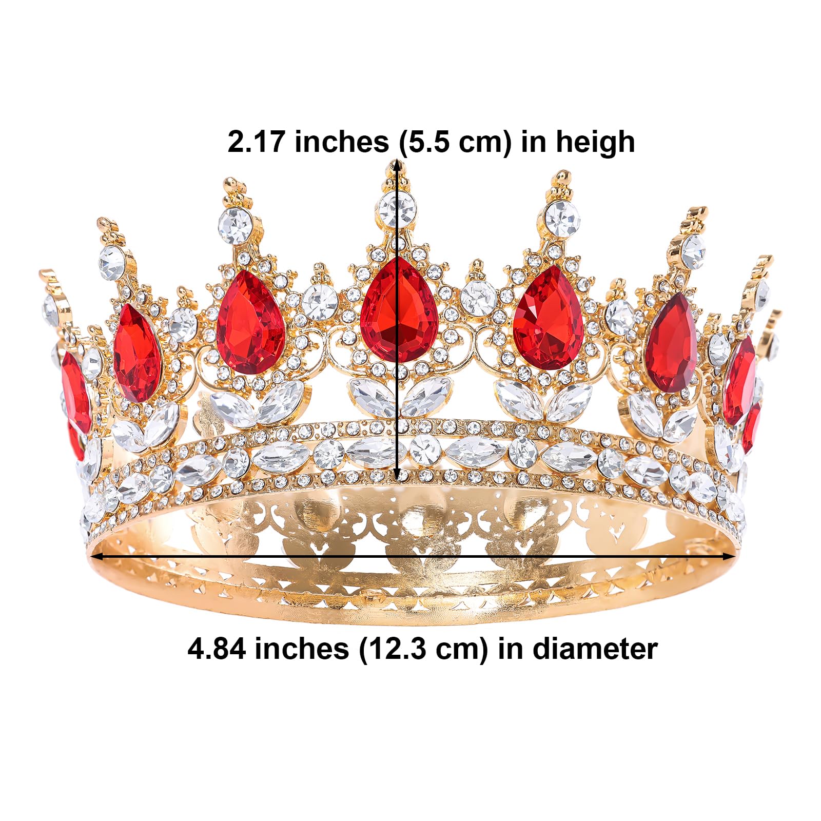 Red Rhinestone Bridal Headband Silver Wedding Tiara for Brides Headpiece new Wedding Headband 7 CT Rose Cut Diamond & Ruby 925 Sterling  main image 2