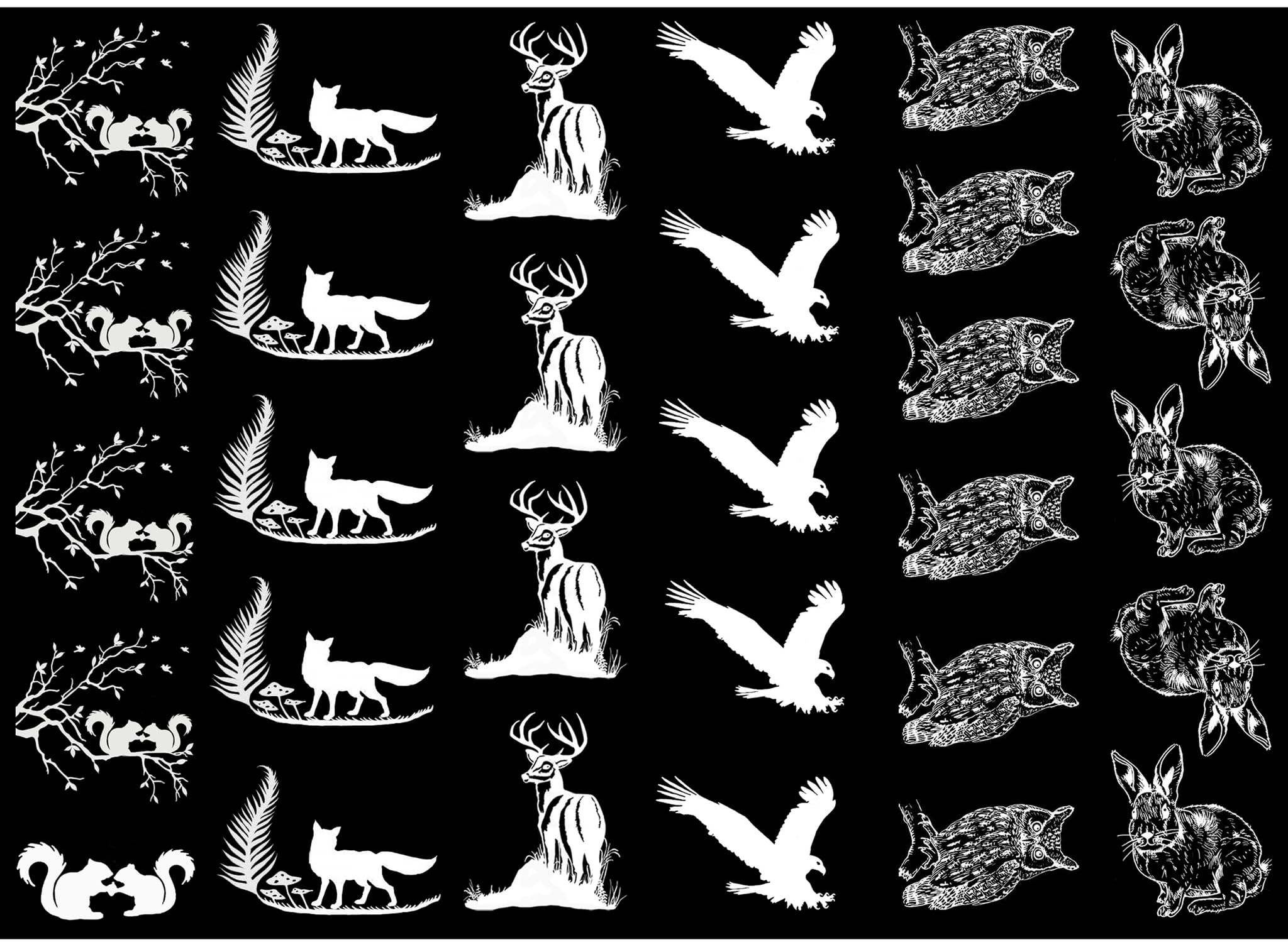 Forest Friends White Fused Glass Decals-image-28
