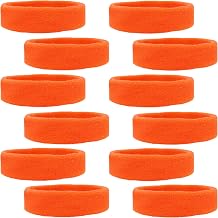 12 Sweatbands Cotton Sports Headbands Terry Cloth Moisture Wicking Athletic Basketball Headband by Kenz Laurenz