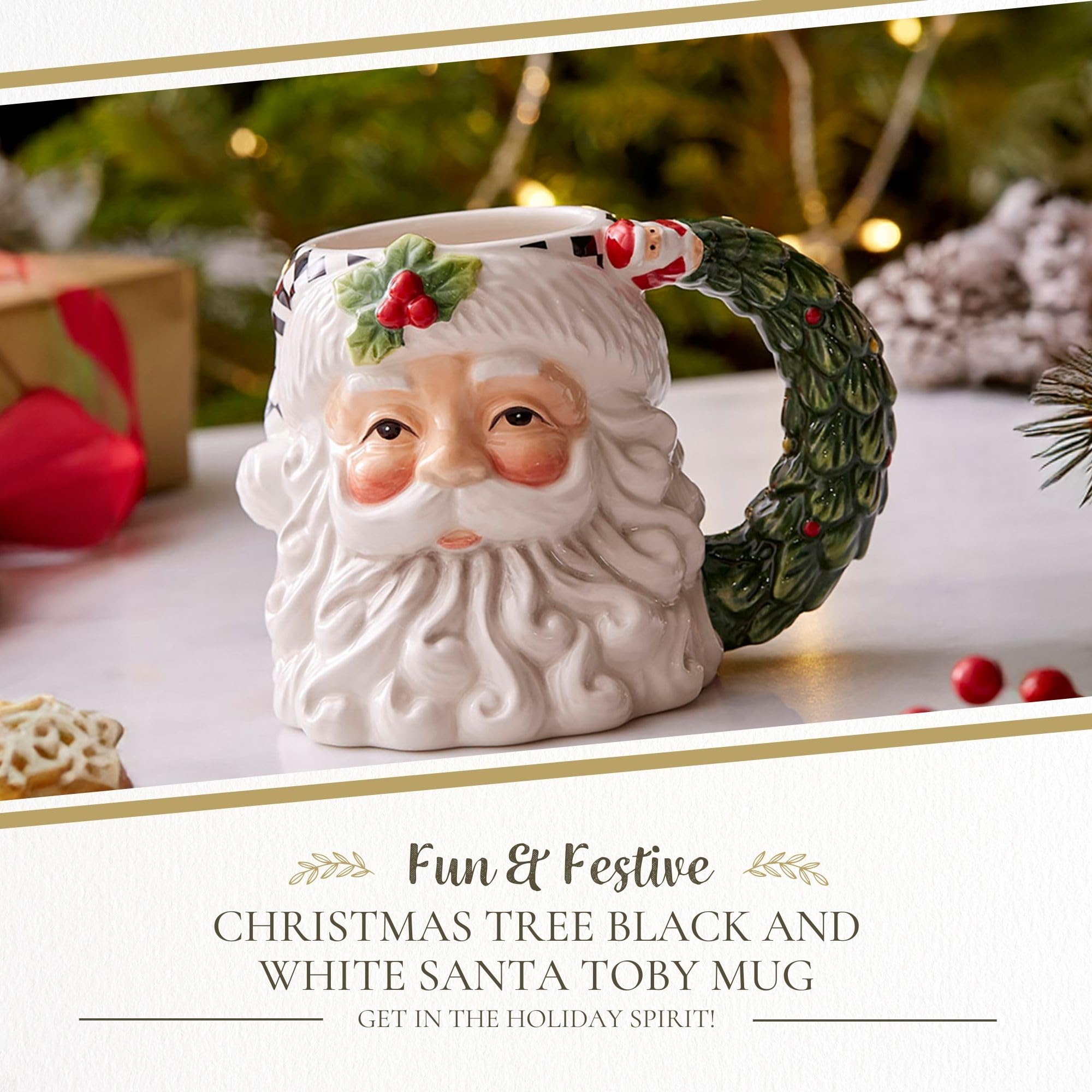 スポード　SpodeChristmas Amazon.com: Spode Christmas Tree Santa Toby Mug - Festive Coffee