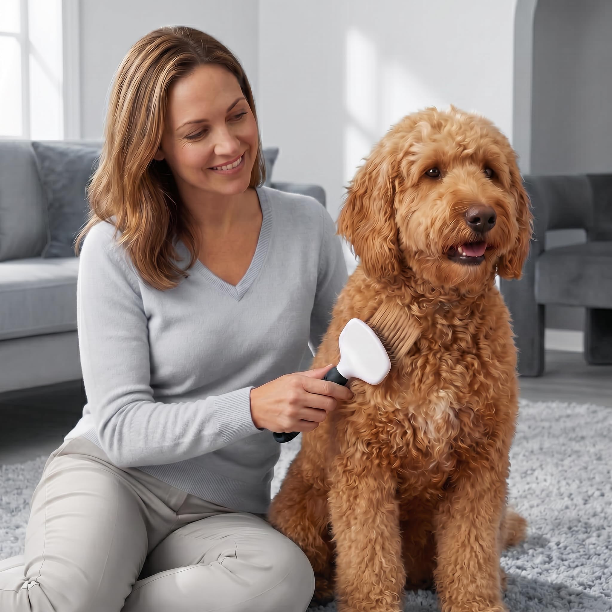 Pudel Pet Zupfbürste – für Hunde, Katzen und Kaninchen – entfernt verfilztes Fell, Knoten und lose Haare – geeignet für die Fellpflege von Kritzeleien und Goldendoodles mit kurzem oder langem Haar