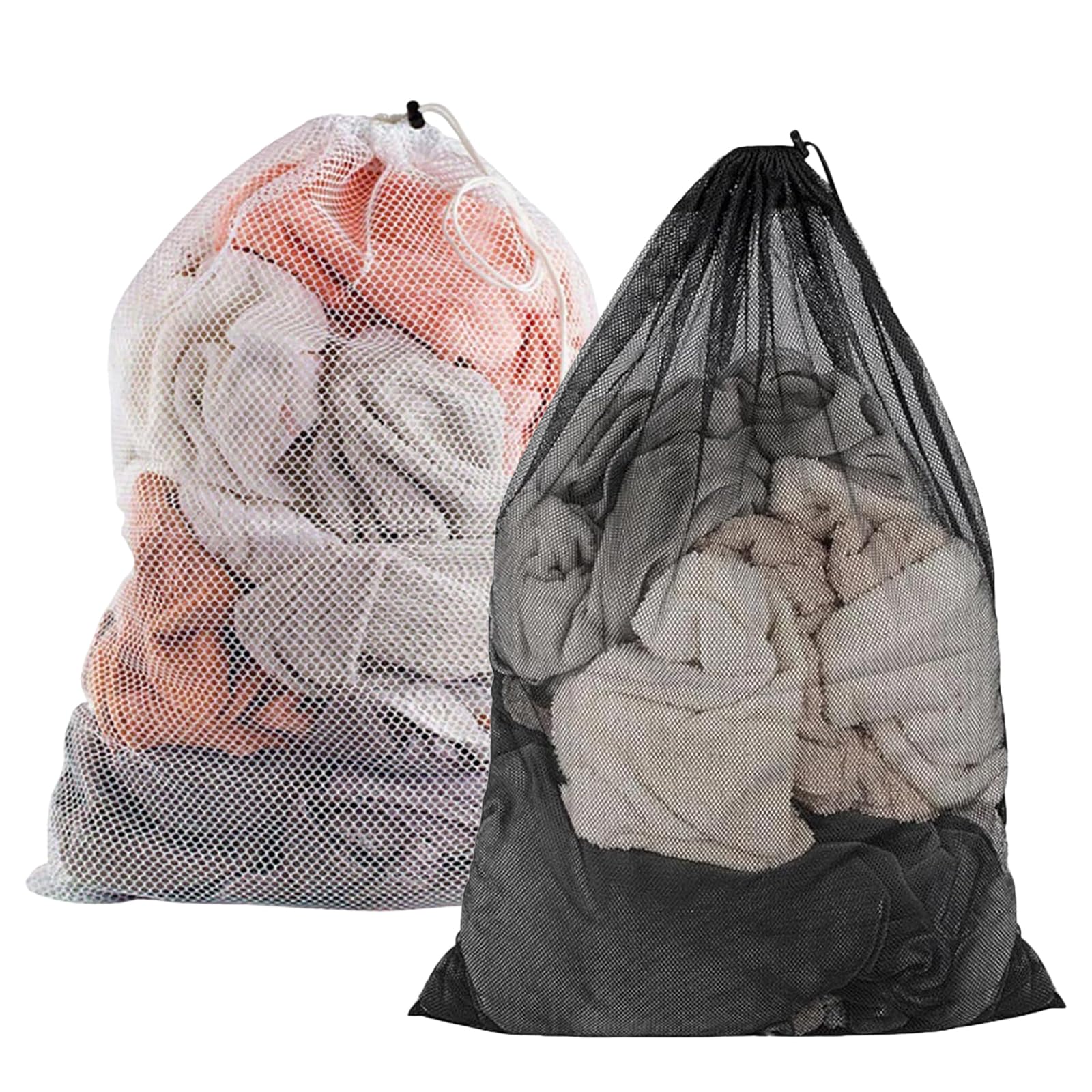 2 Pcs Drawstring Laundry Bag, 70×90cm Mesh Laundry Wash Bag Washing Bags for Clothes, Underwear, Socks, Baby Clothes