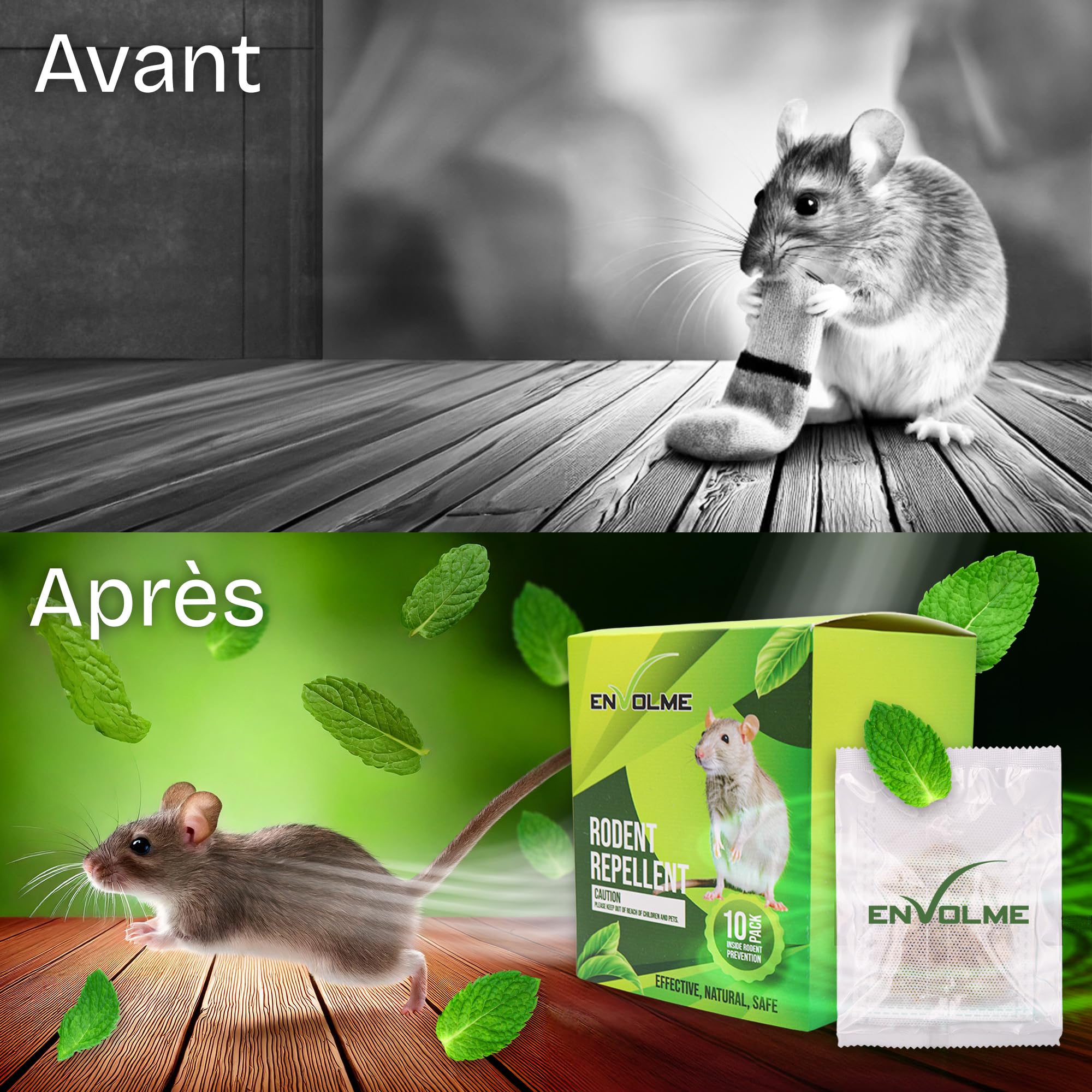 Anti Souris - Menthe Poivrée Repulsif - Répulsif Souris - Répulsif Rongeur pour Voiture - Produit Contre Les Rats - 100% Naturel et Non Toxique