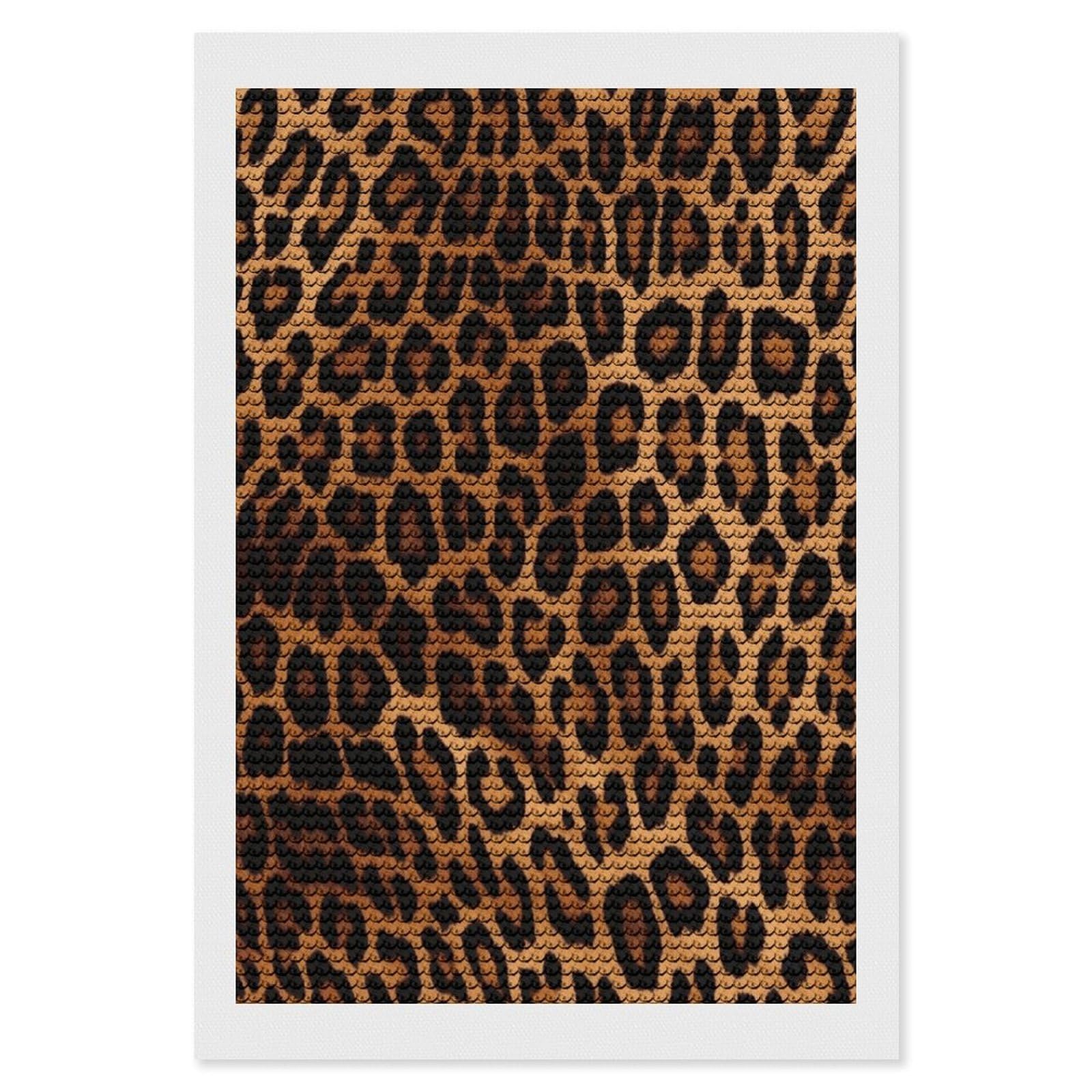 JTREHY Cool Cheetah Leopard Diamond Art Kits Personalized DIY Round Diamond Painting Kits for Beginner Full Drill Diamonds Dots Paintings for Adults Gem Art Crafts Home Decor