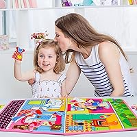 Vista 4 de OKOOKO Tablero de fieltro de casa para disfrazar 35 piezas de doble cara plegable Kit de juego de enseñanza para disfrazarse de niñas, manualidades