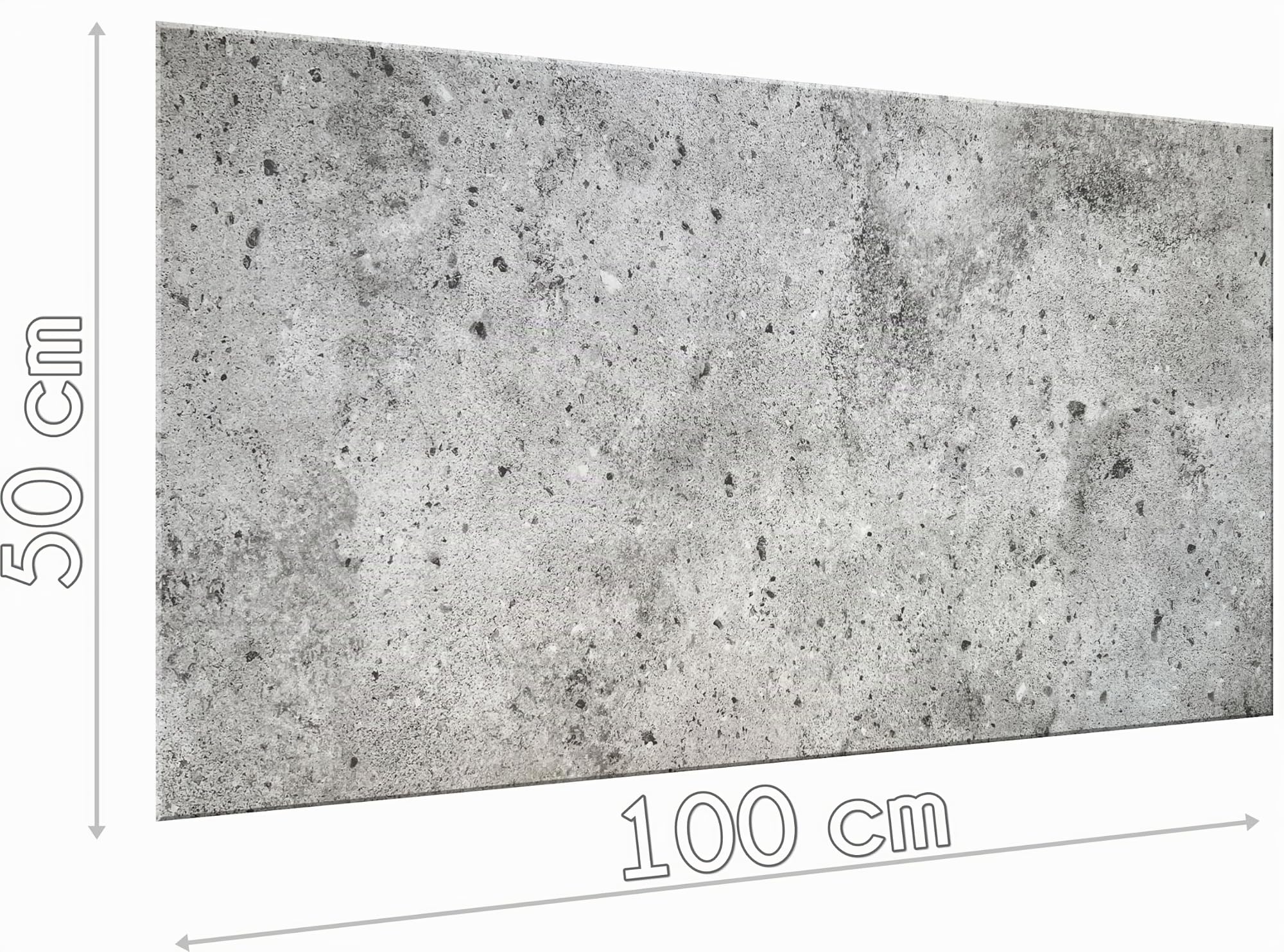 DECCART Wand-Paneele in Betonoptik - Deckenpaneele - Wandverkleidung Deckenverkleidung mit Beton-Imitat - Wandplatten in Grau aus Polystyrol - 100x50 cm - Betongrau - 7314 XL - 16 Stück (8 m²)