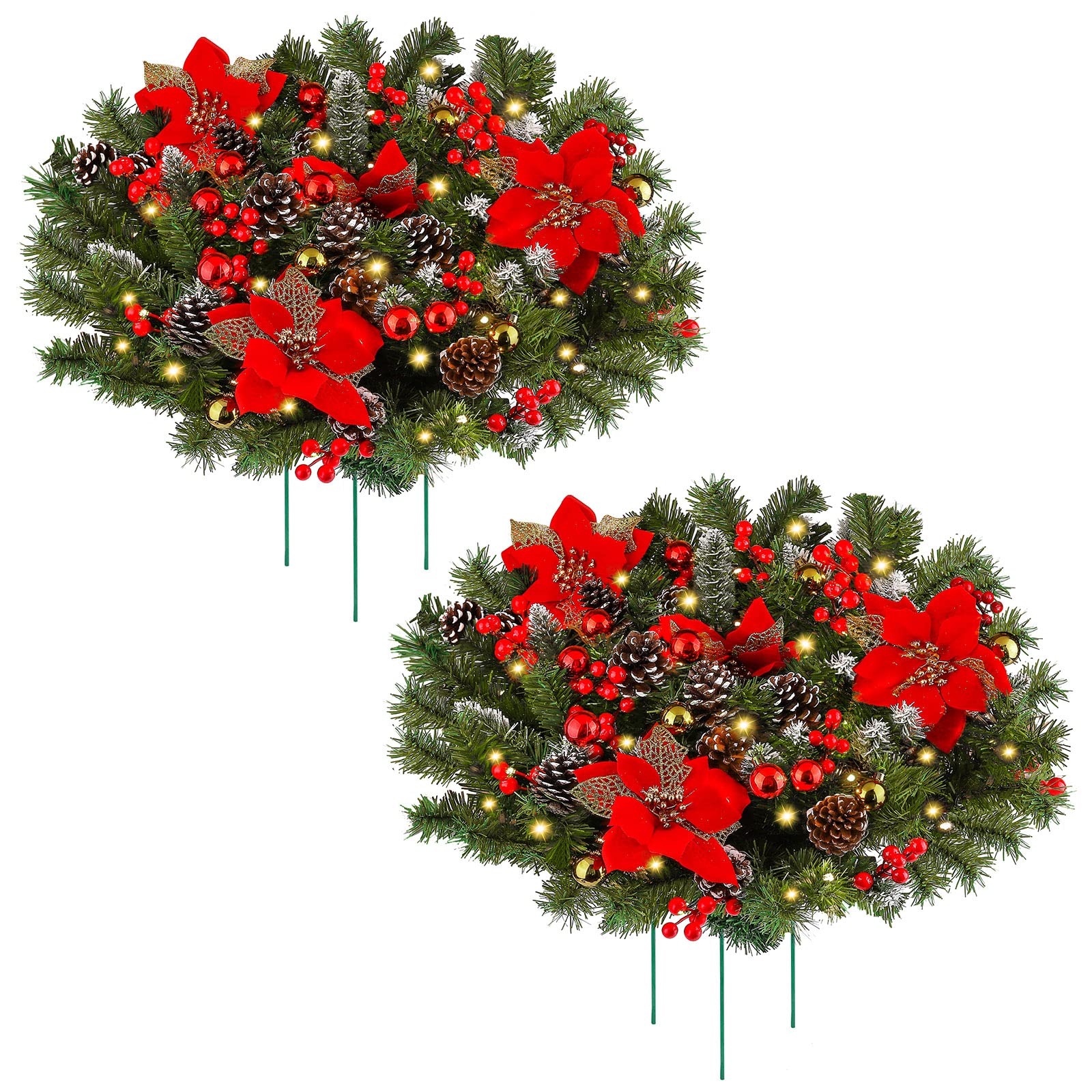 Buy Fovths 2 Pack PreLit Artificial Christmas Tree 18 Inch Outdoor Christmas Trees Kit Urn