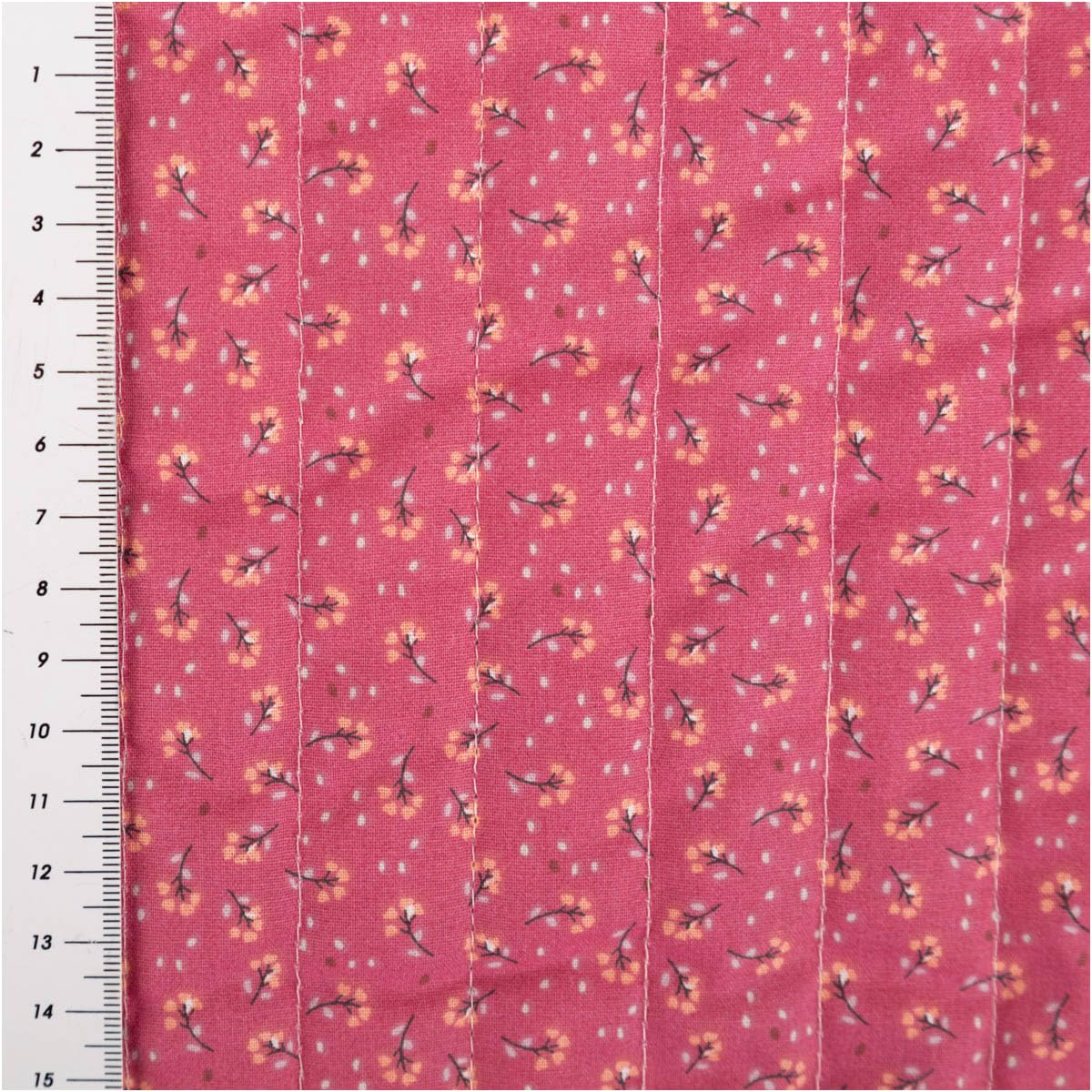 Tela acolchada de algodón Marem Doubleface flores rosa 1,44 m de ancho por metro | ideal para costura y bricolaje (144 cm de ancho)