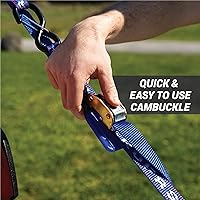 Vista 3 de Correas de amarre resistentes para motocicleta, correas de hebilla de leva de 1 pulgada x 8 pies con bucles suaves y ganchos de seguridad, asegura