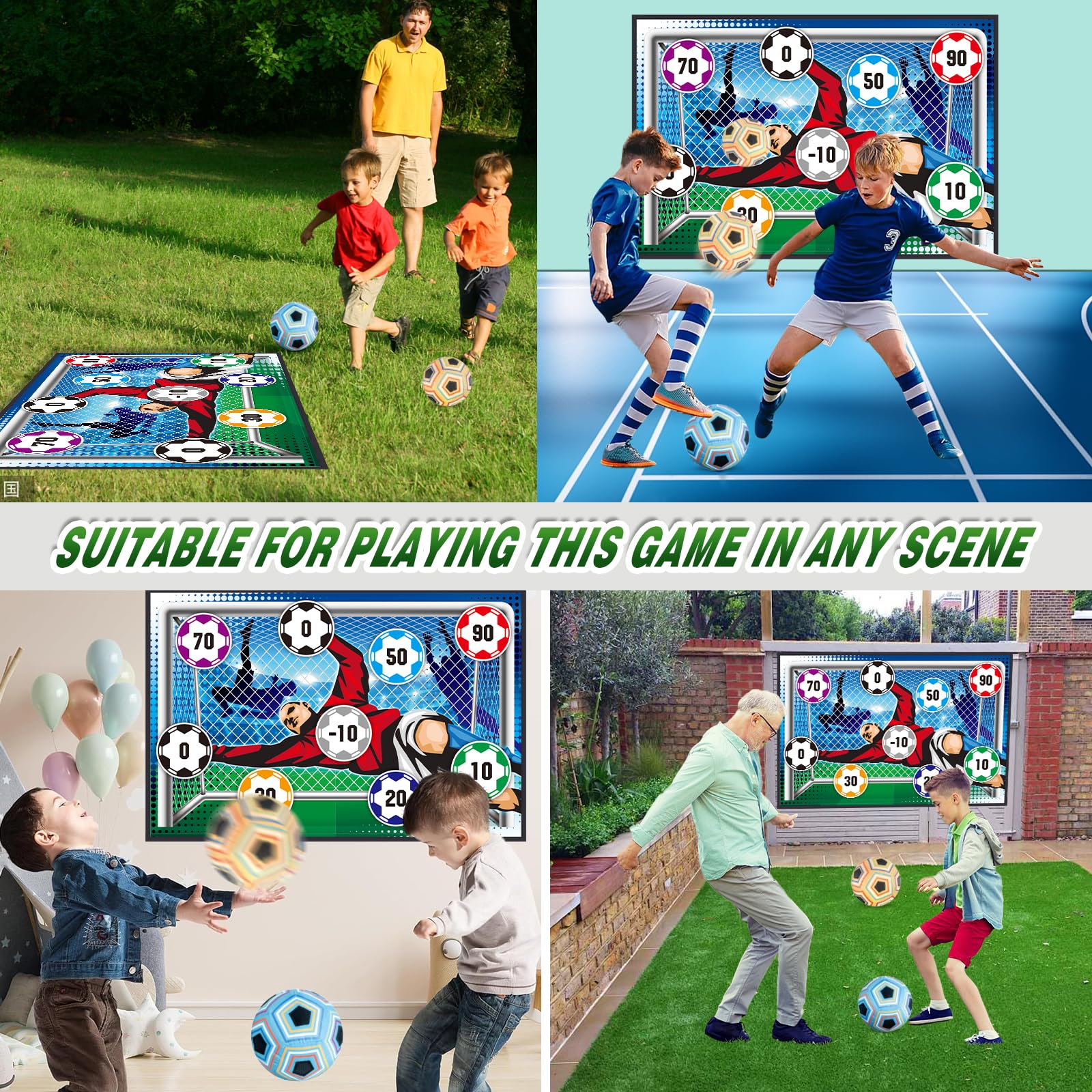 Soccer Ball Game Set for Kids: Indoor Outdoor Backyard Toss Soccer Goal Game with Balls, Toddlers Gift for 3 4 5 6 7 8 Year Old Boy Toys,Foldable Flannel Goals,Ideal for Parent-Child Bonding - Image 2