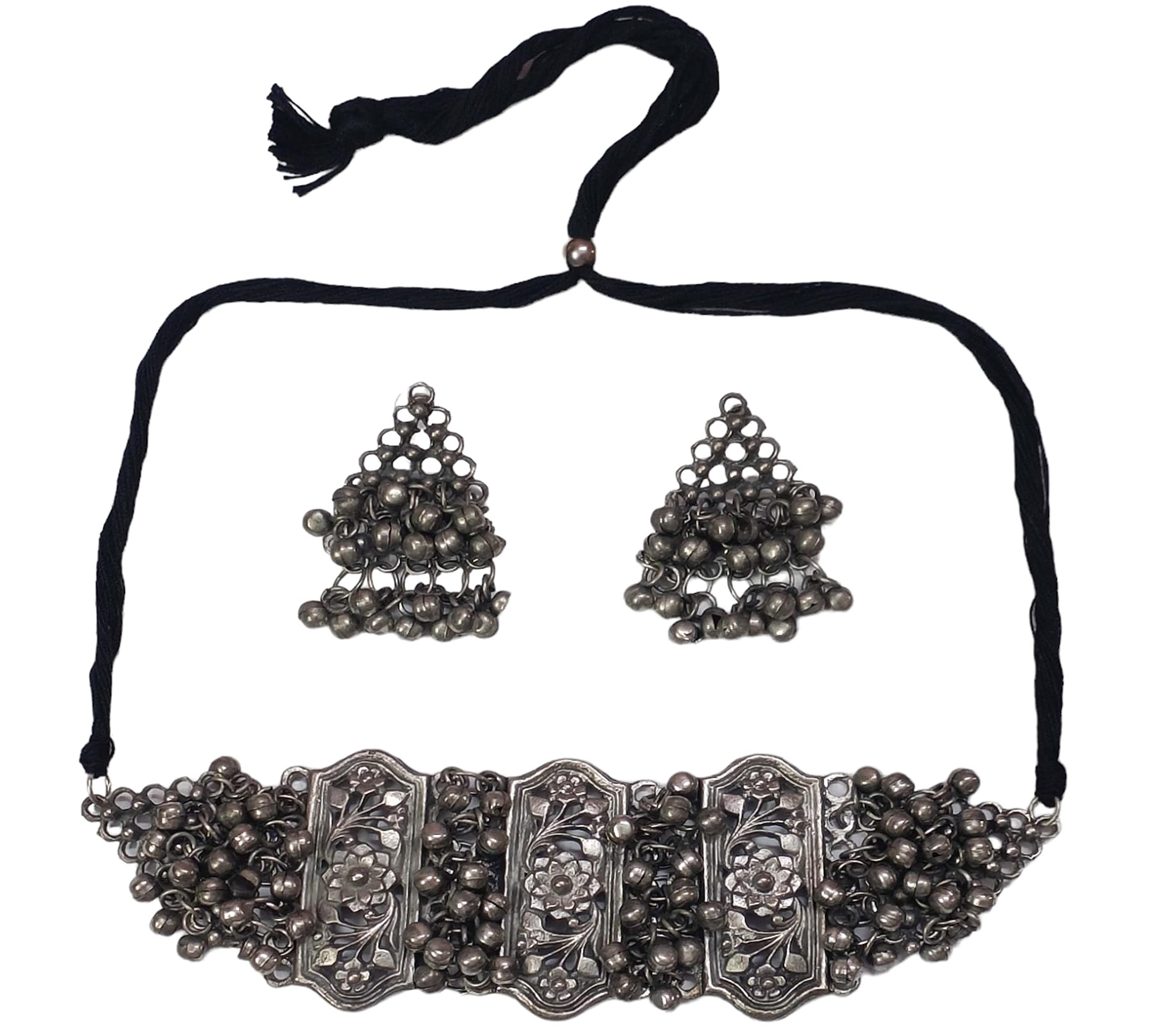 Paninaro Oxidised Antique Jewellery Necklace Set for Women & Girls (B0BKH396VQ) Amazon Price History, Amazon Price Tracker