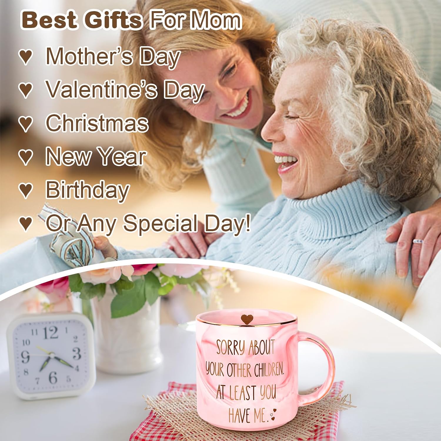 Mothers Day Mom Gifts 12oz Ceramic Coffee Mug for Mother from Daughter Son image 3