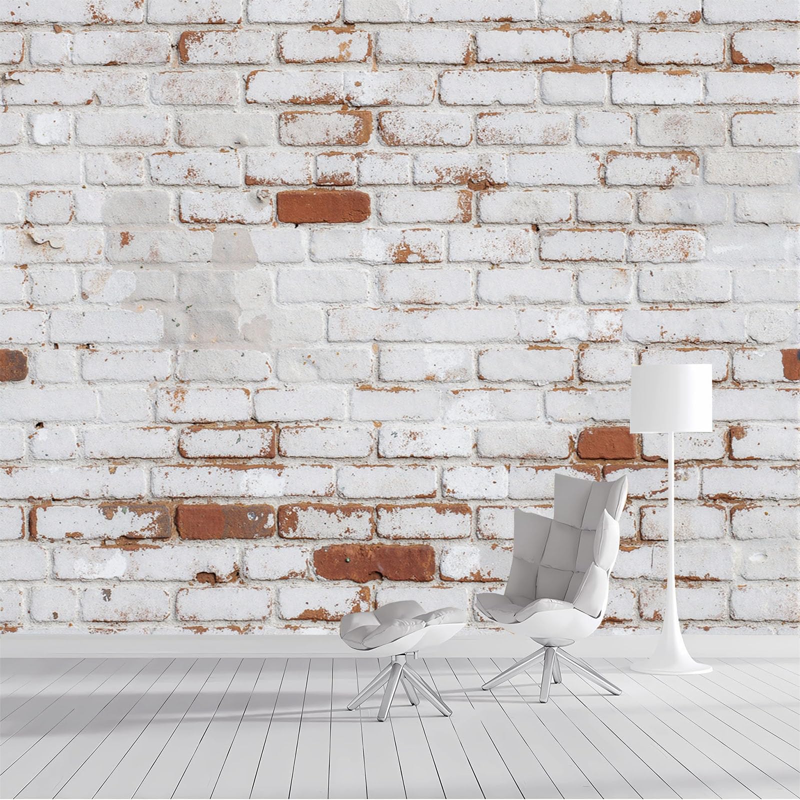 Carta Da Parati Fotografica Con Stile country retrò Vecchio muro di mattoni, mattoni rossi, Stampa Artistica Di Alta Qualità - Bianco Poster Per Soggiorno E Camera Da Letto Design In Seta 350x256cm