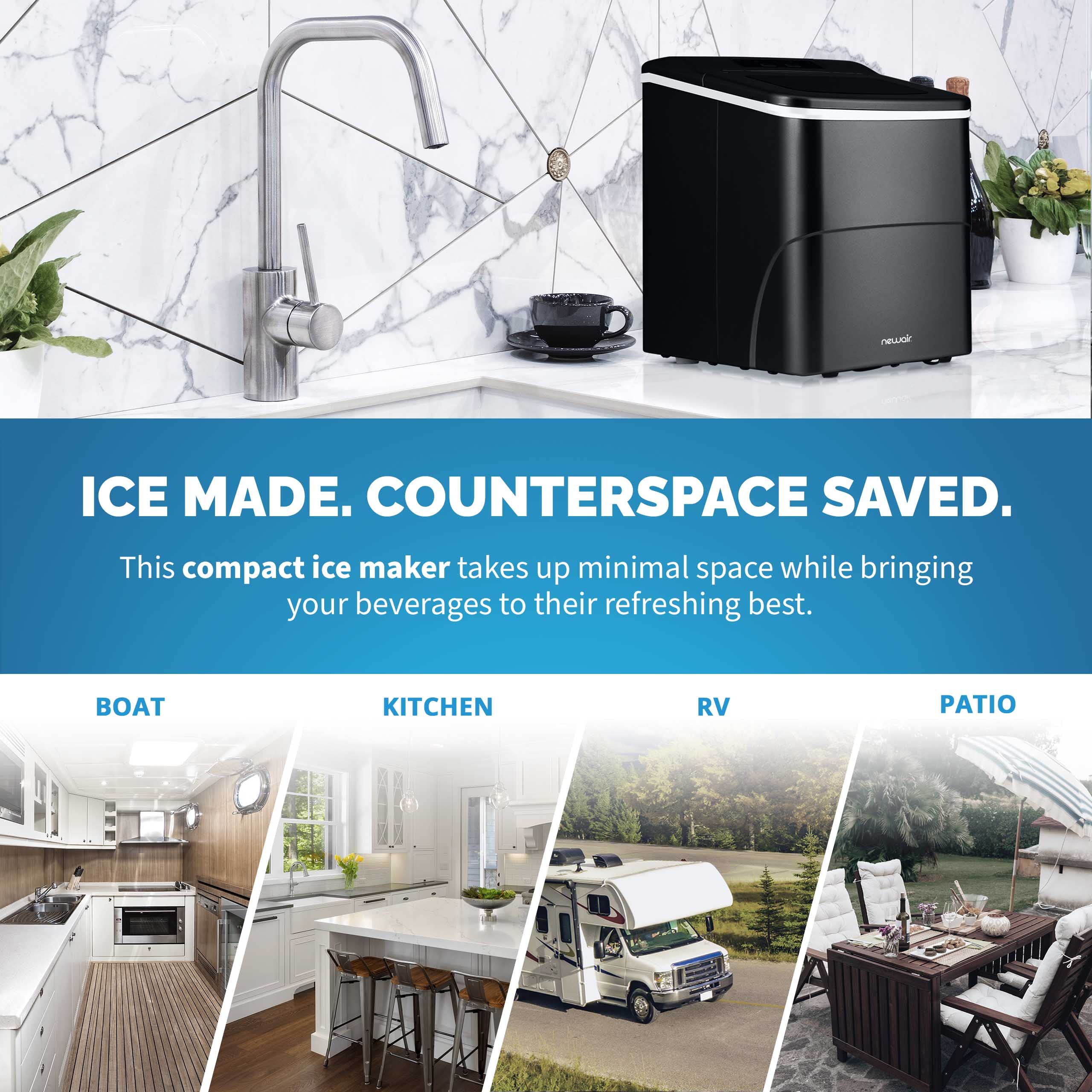 NewAir Bullet Ice Maker Countertop | 26 Lbs/Day Ice Machine With Fresh Ice In & Minutes | 2 Size Cubes For Instant Refreshment | Matte Black on Fridge.com - View 6