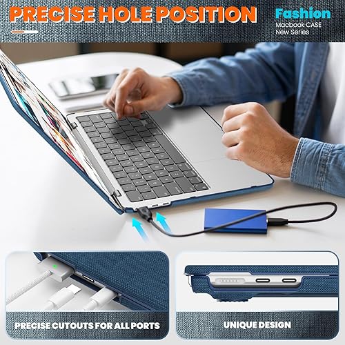 Miniatura 138 de DTangLsm Funda rígida resistente para M4 MacBook Air de 15 pulgadas 2025 2024 2023 M4 M3 M2 A3241 A3114 A2941, resistente carcasa rígida resistente