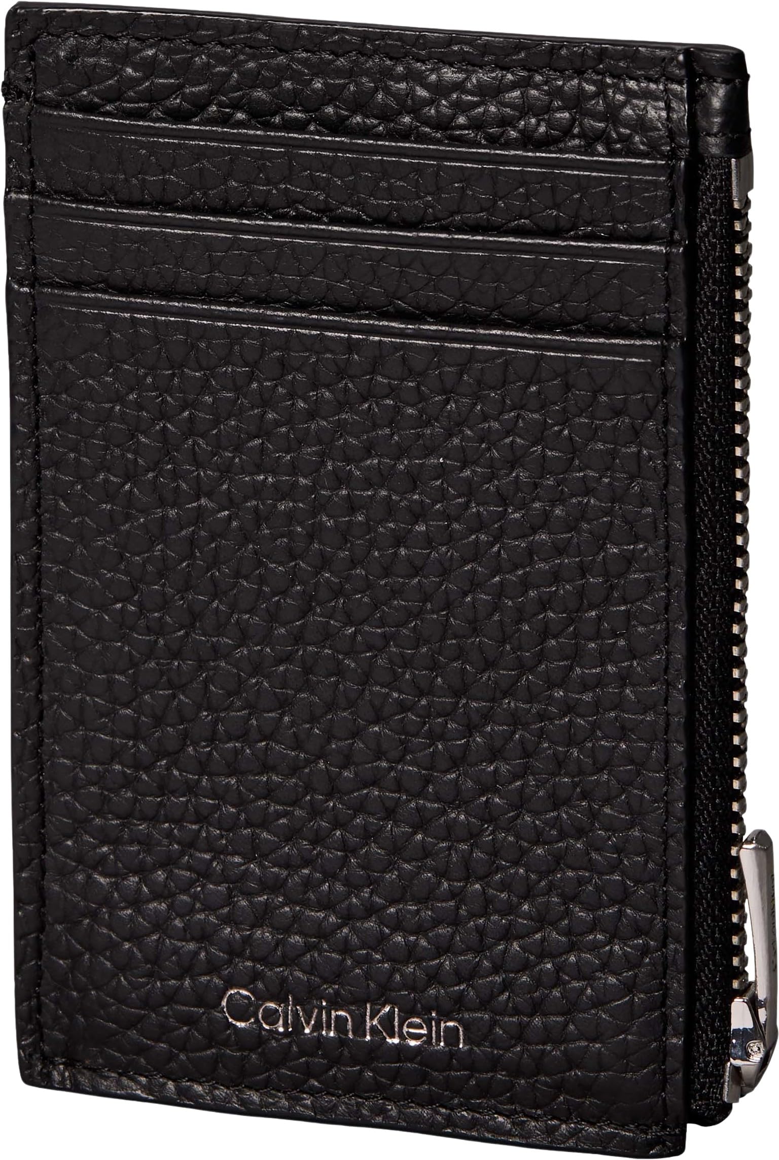 Calvin Klein Tarjetero Hombre Foil Emboss de Piel, Negro (Black), Talla Única