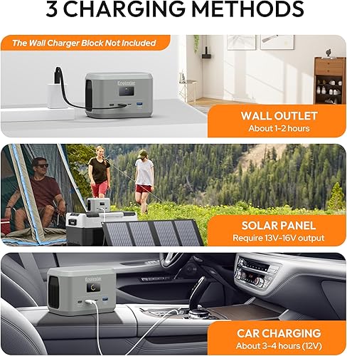 Miniatura 3 de Enginstar Estación de energía portátil, batería LiFePO4 de 99 Wh, generador solar de 100 W de carga rápida bidireccional, banco de energía para