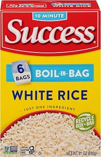 Success Boil-in-Bag White Rice 21 oz - Quick 10-Min No-Mess Cook, Gluten-Free Non-GMO Fluffy Rice for Busy Families