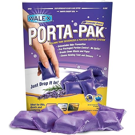 Porta-Pak 10-Pack Lavender-Scented Drop-ins - Black Cassette Toilet Cleaner Pods for Travel