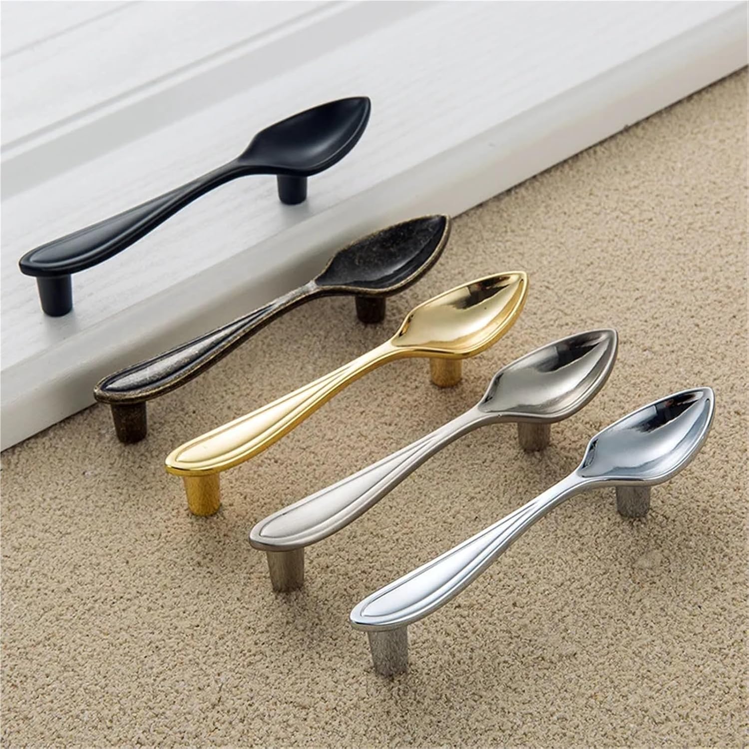 Creative Knife Fork Spoon Design Zinc Alloy Kitchen Cabinet Handles Cupboard Drawer Knobs Furniture Handles Hardware 1Pcs(Bronze Knife)