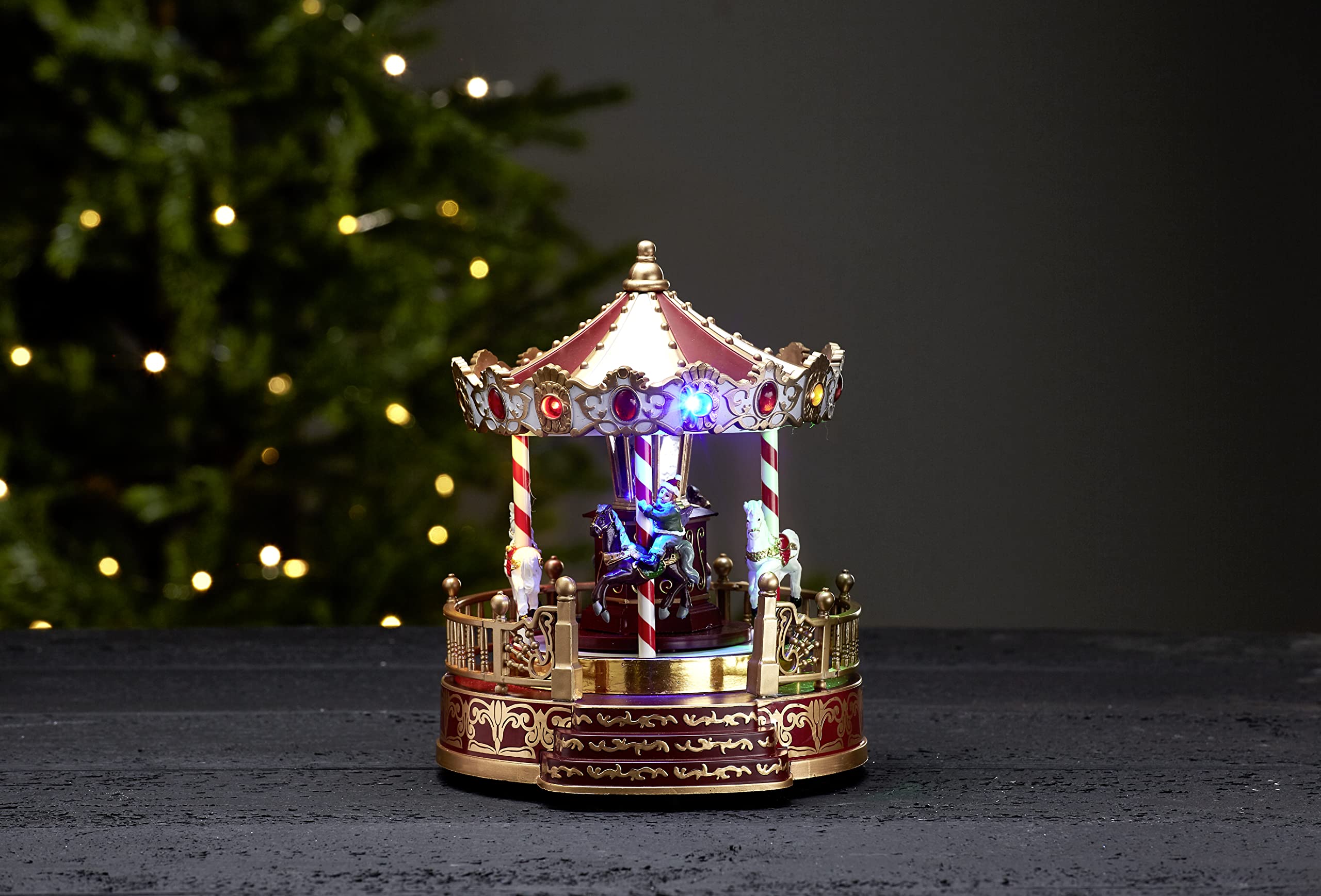 EGLO LED Weihnachtsdeko Nostalgie-Karussel beleuchtete