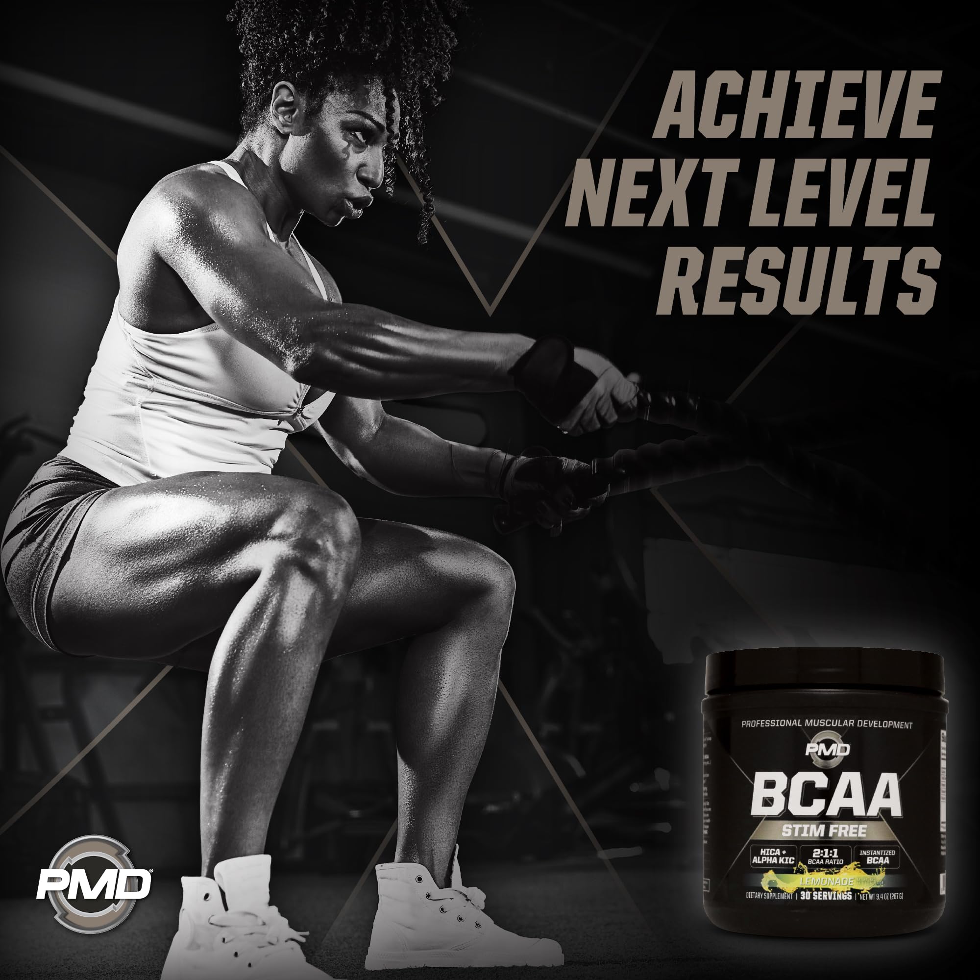 PMD Sports BCAA Stim-Free Amino Acids - Better Workout Performance, Enhanced Recovery, Daily Energy, Muscle Builder, and Muscle Sparing - BCAA Powder Drink Mix - Lemonade (30 Servings) — Amazon image 9