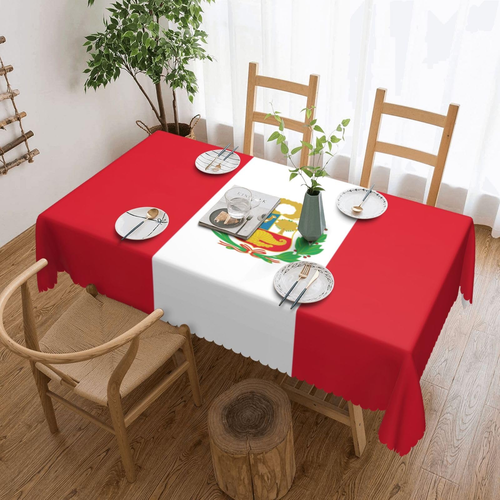 Nappe drapeau du Pérou imperméable pour grand repas de fête en extérieur